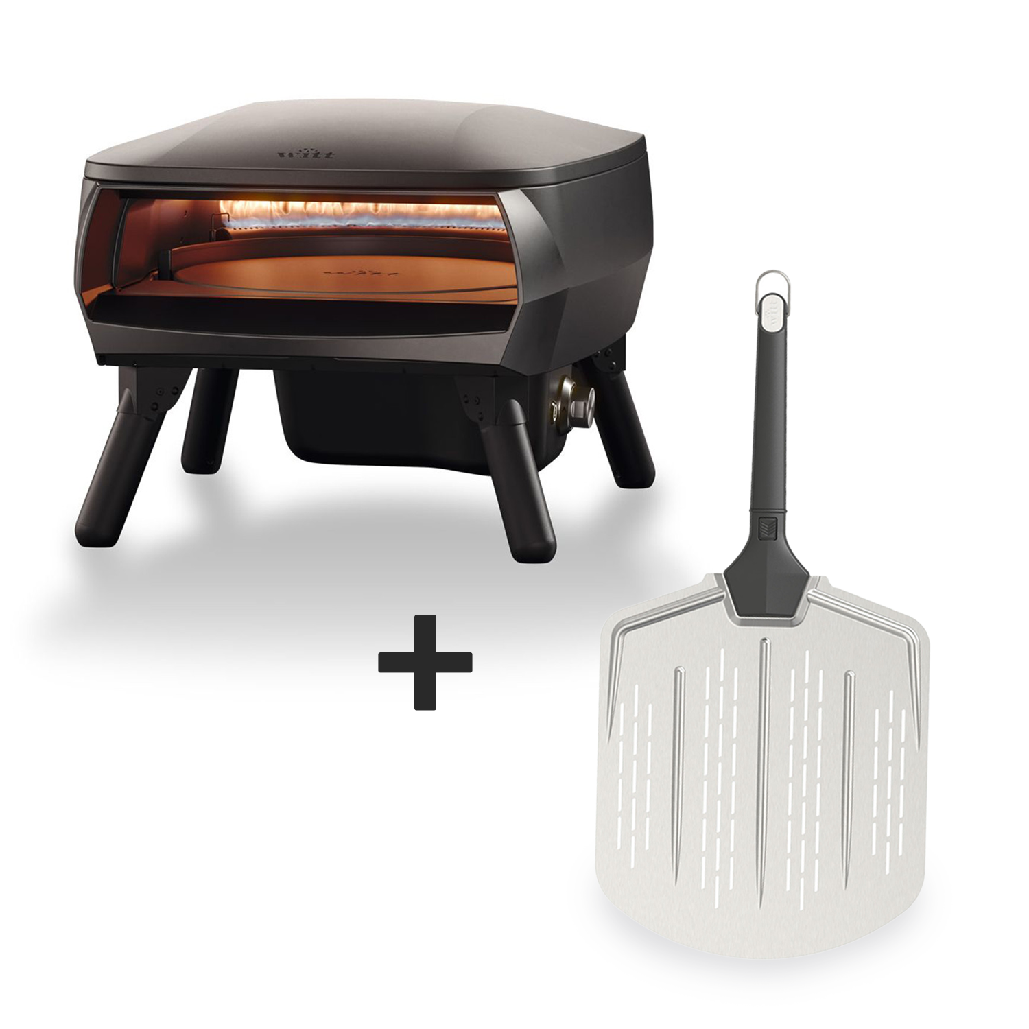 Witt PICCOLO ROTANTE Gas Pizzaofen mit rotierendem Stein (13''); inkl. Aluminium-Pizzaheber