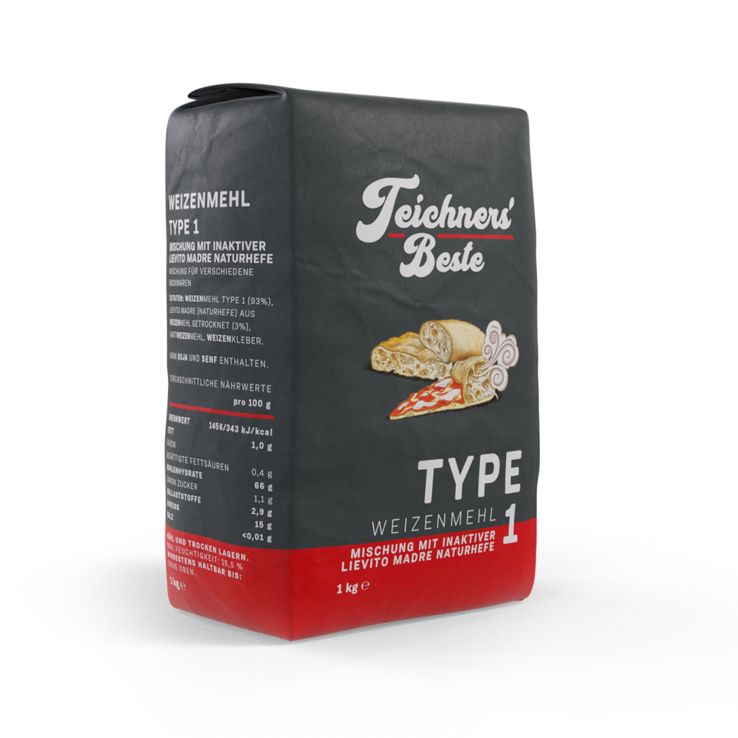 Teichners' Beste Pizzamehl Type 1 mit Lievito Madre; 1 kg
