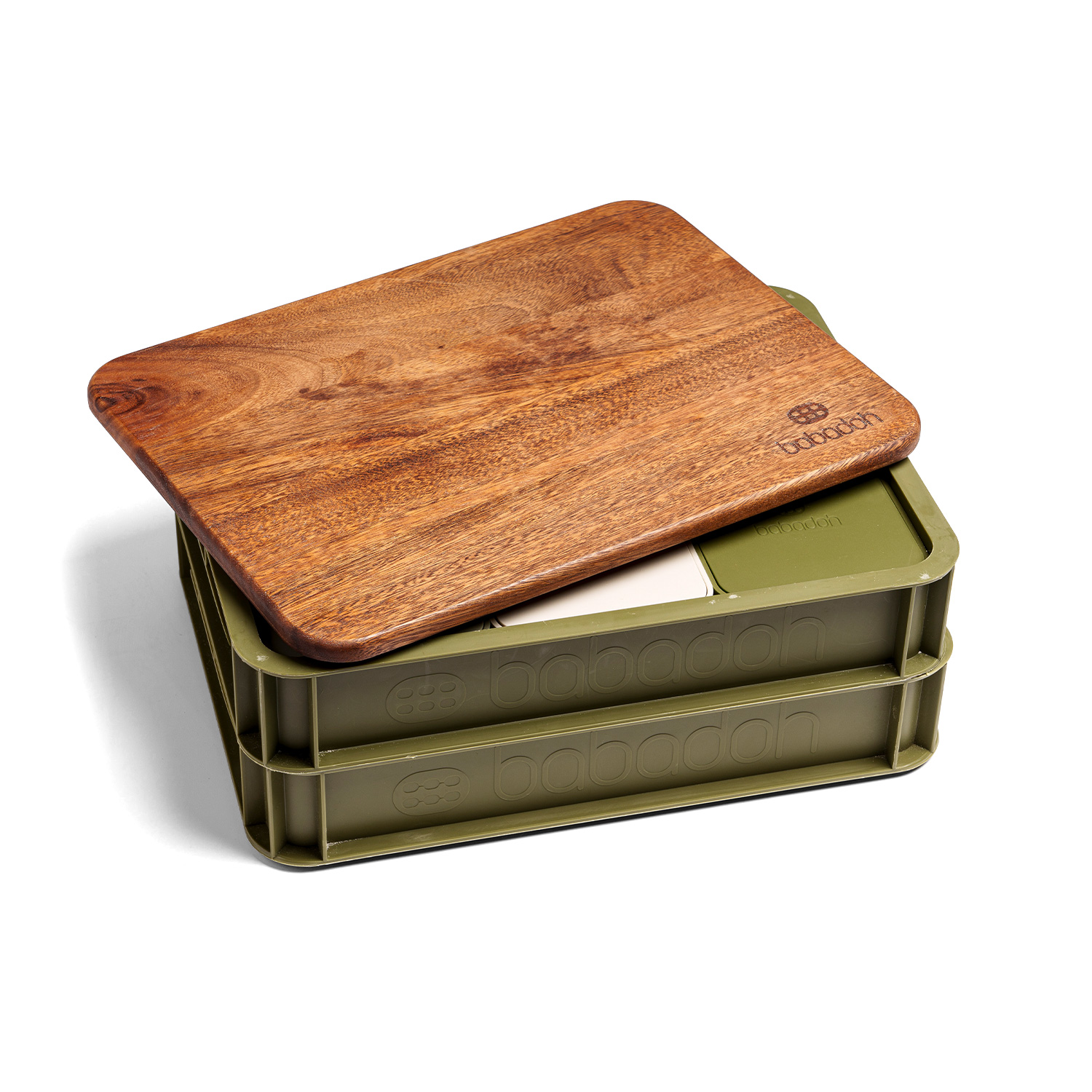 Babadoh Pizzaballen-Boxen mit Deckel aus Walnussholz; 3-tlg. Set