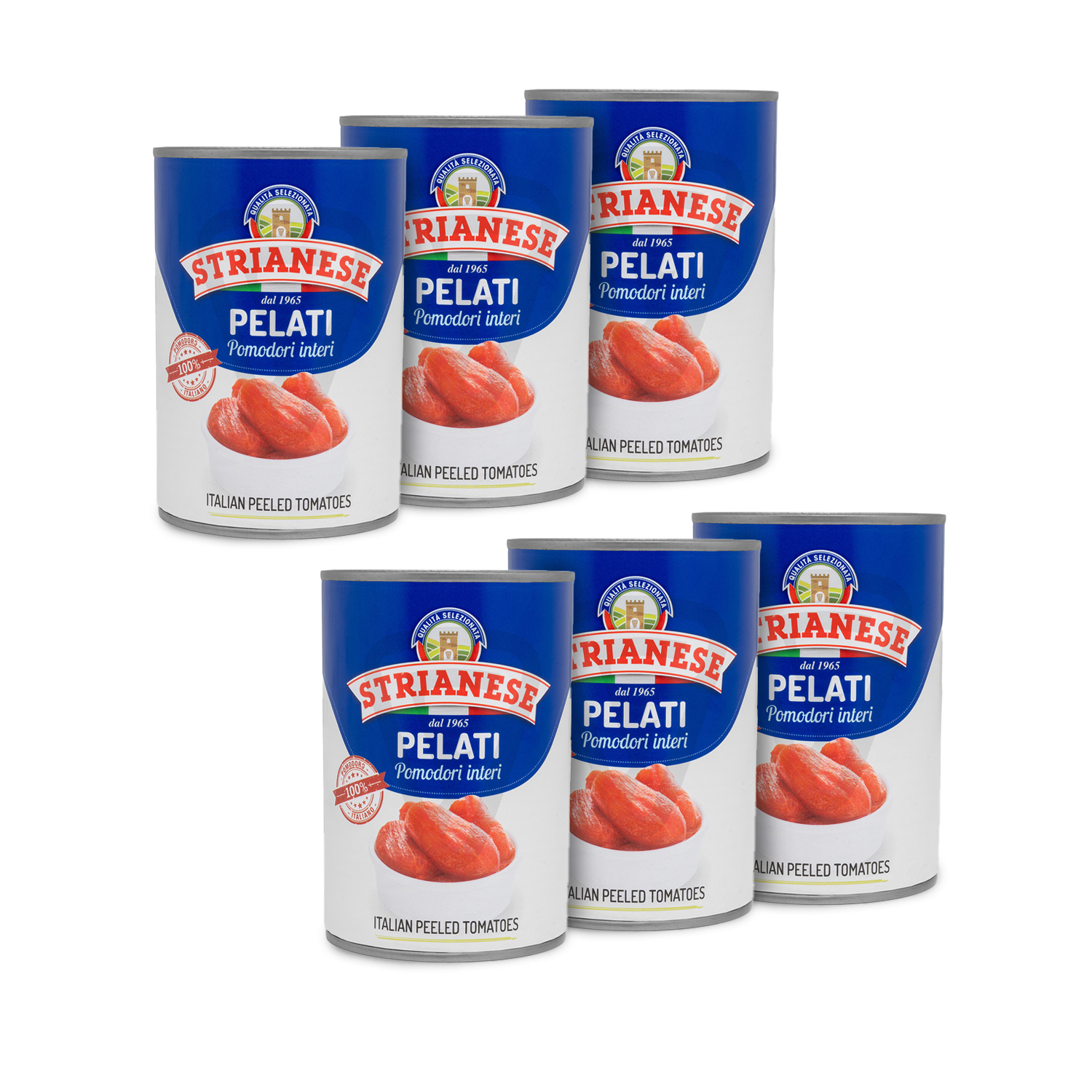 Strianese geschälte italienische Tomaten Spar-Set
