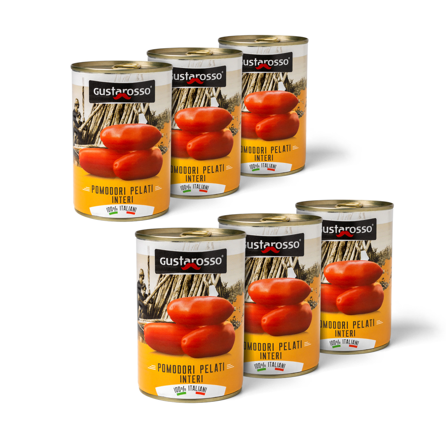 Gustarosso geschälte italienische Tomaten Spar-Set