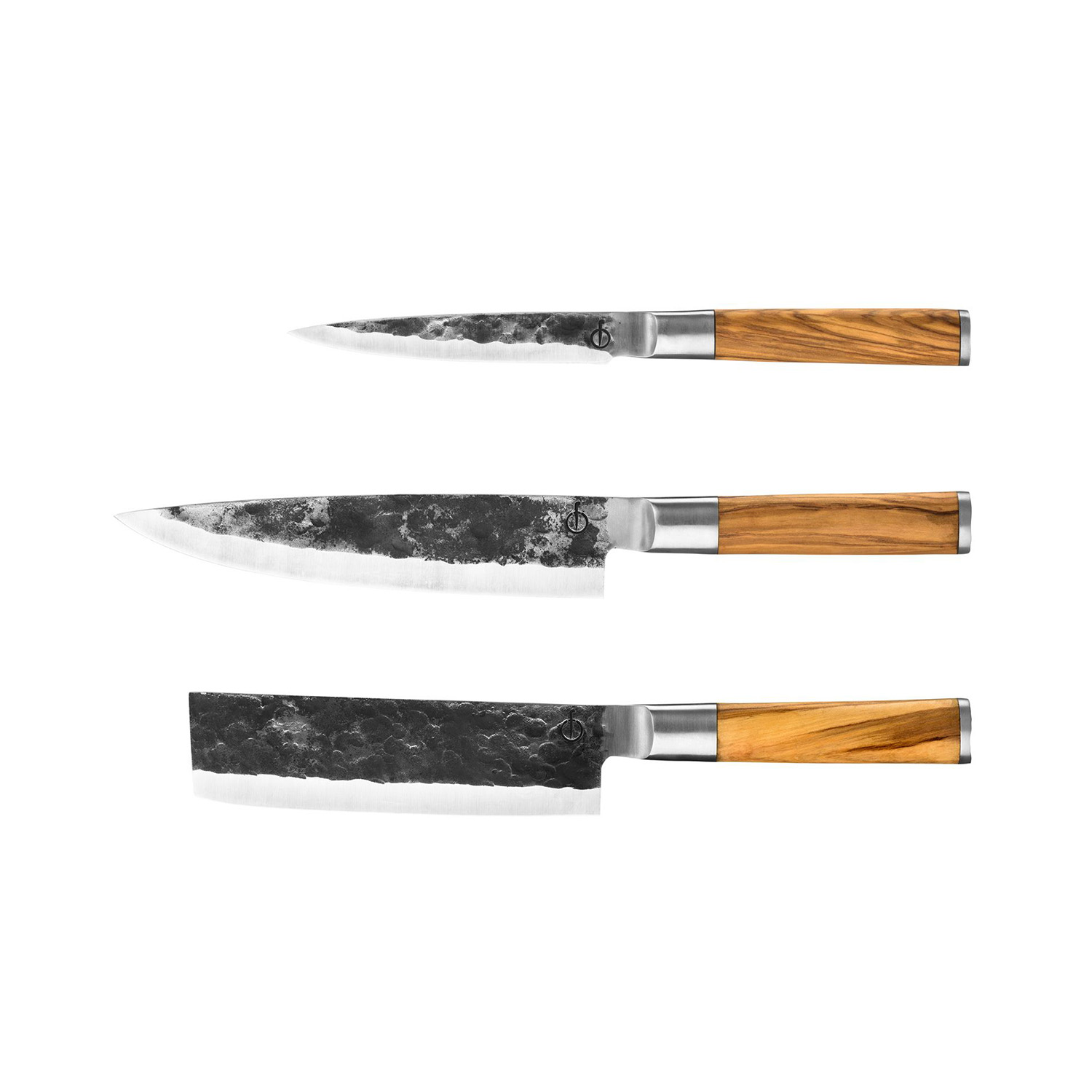Forged Messerset: Kochmesser; Hackbeil; Universalmesser (Olive-Serie)