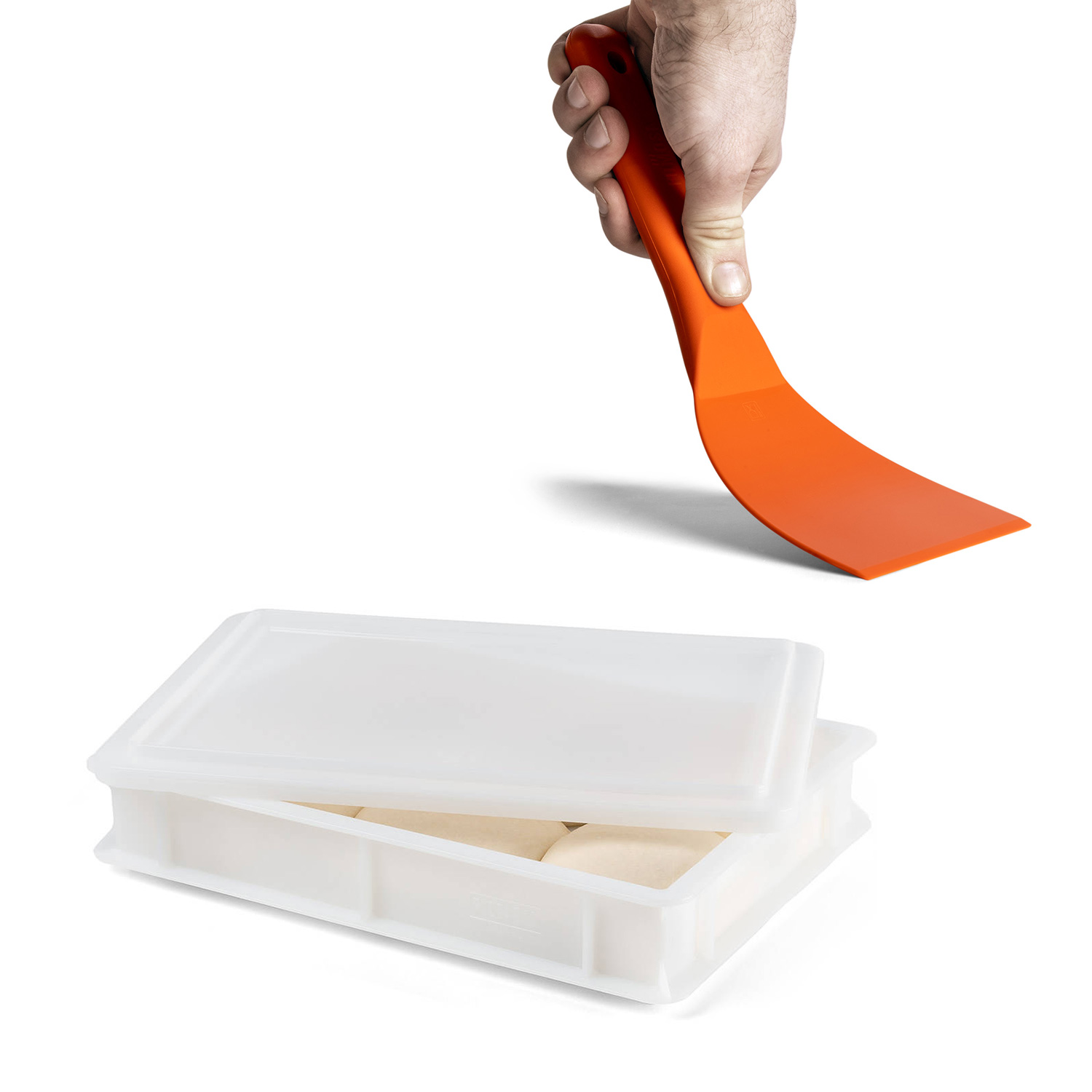 FUMOSA ital. Pizzaballen-Box Set »Home« (40x30x7) + flexibler Teigspachtel