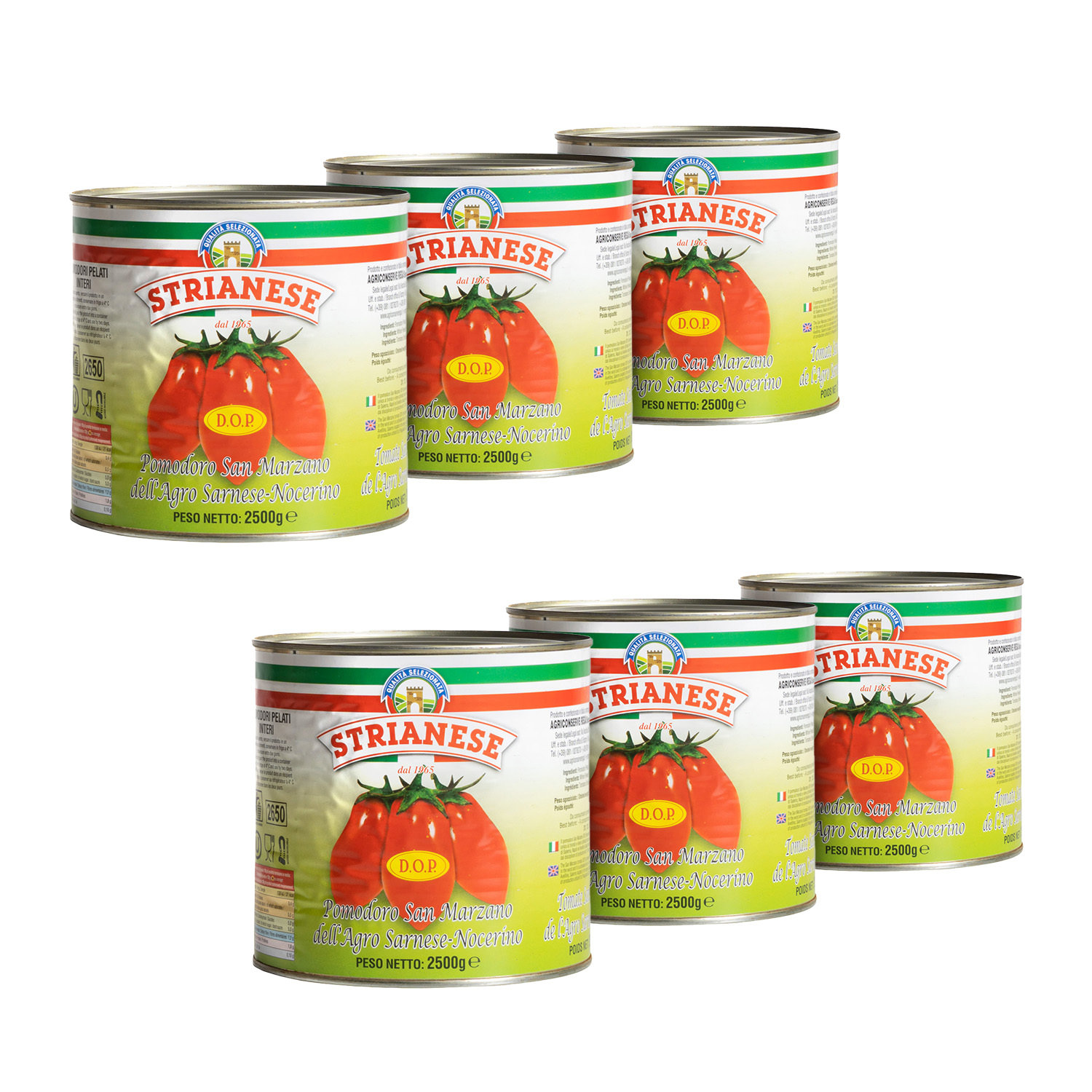 Strianese San Marzano Tomaten DOP Spar-Set für Caterer (6x 2500 g)