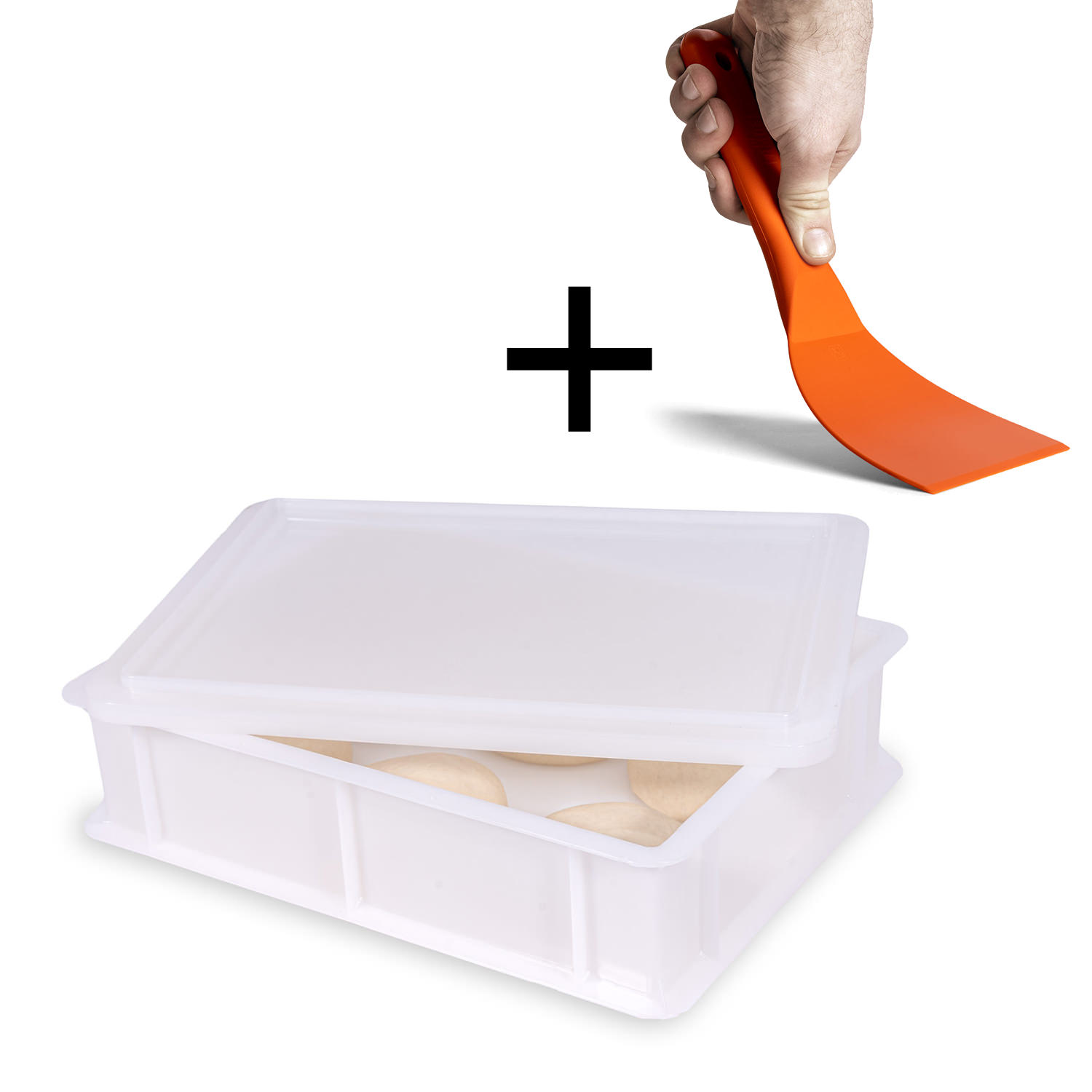 FUMOSA ital. Pizzaballen-Box Set »Home« (40x30x10) + flexibler Teigspachtel
