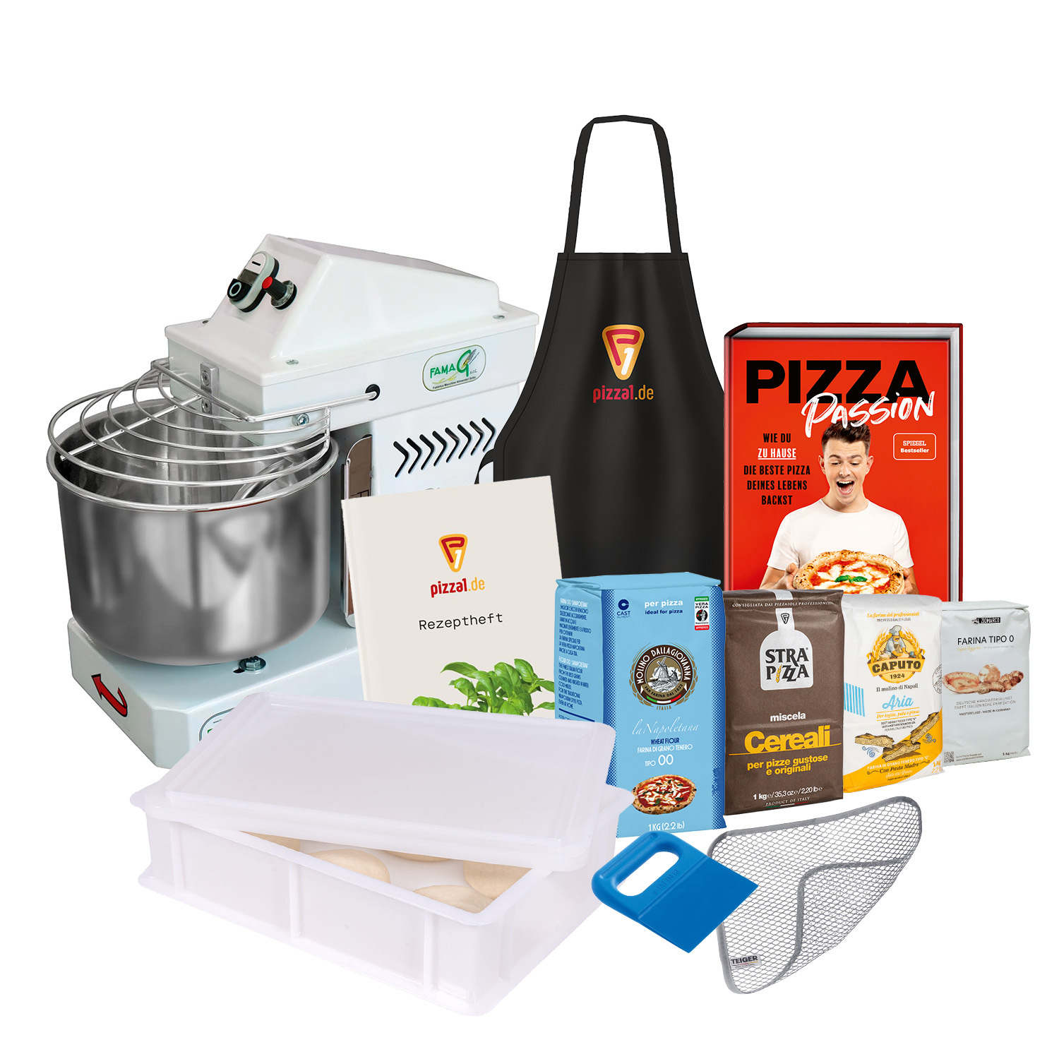 FAMAG »Grilletta« IM5 10V Spiral-Knetmaschine Bundle (12-tlg.)