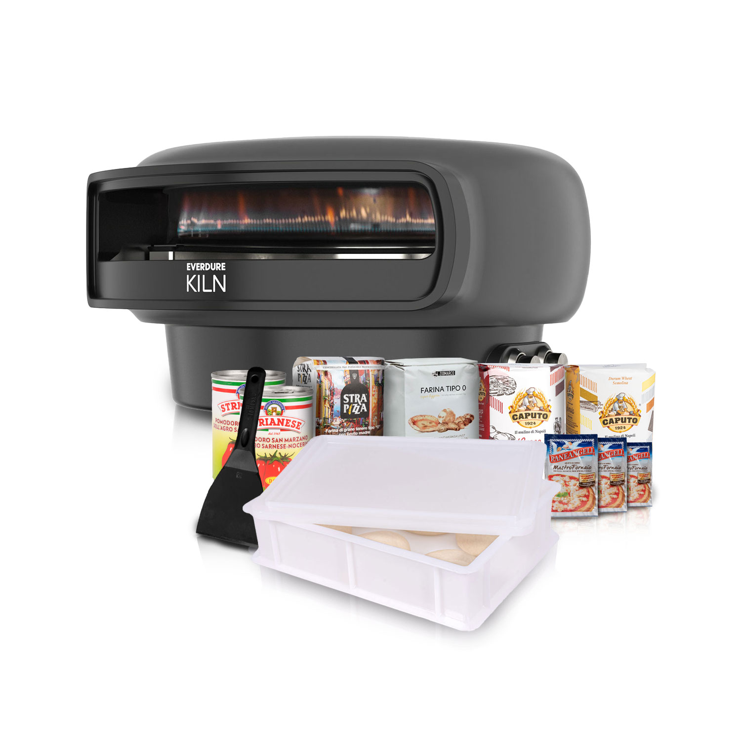 Everdure KILN R Gas Pizzaofen mit rotierendem Stein + pizza1.de Special-Bundle (10-tlg)