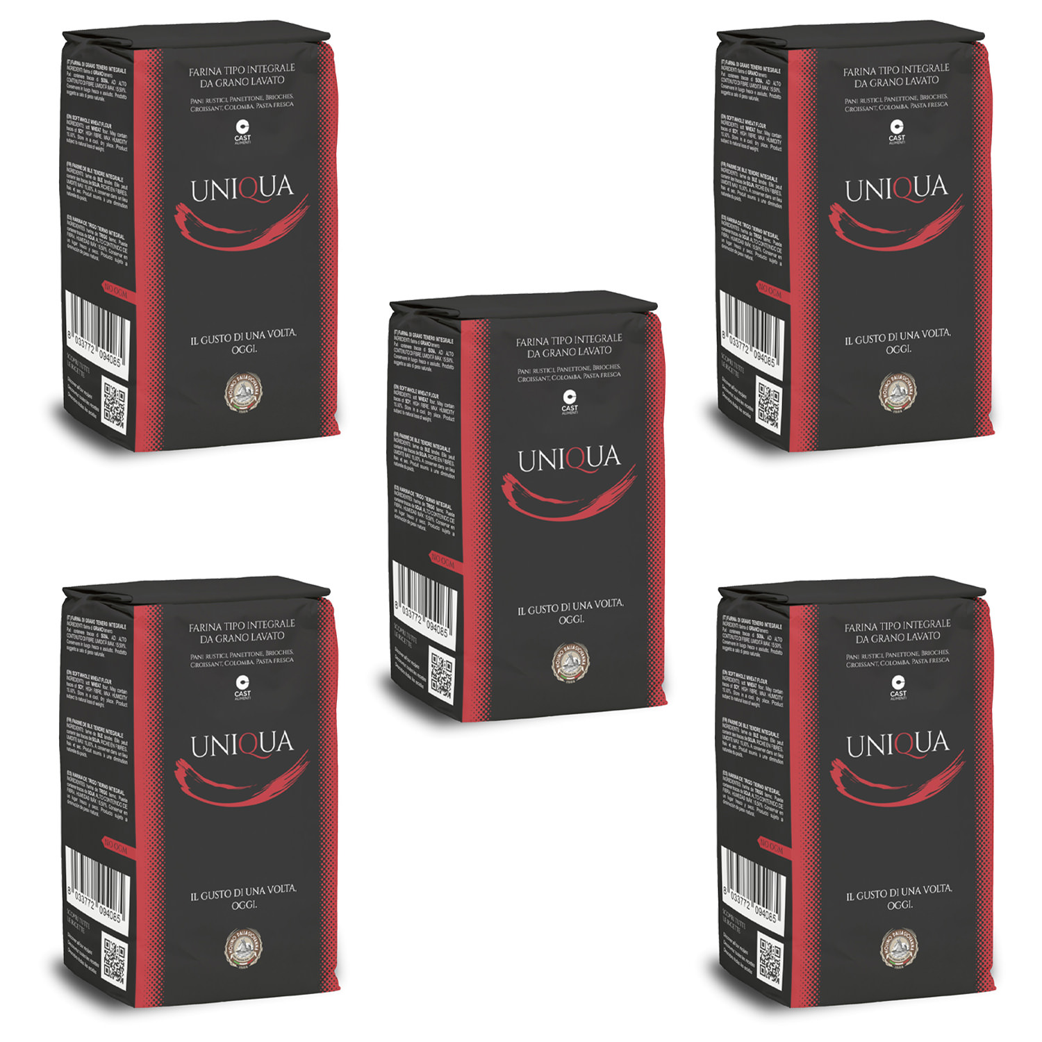 Molino Dallagiovanna UNIQUA Rossa ital. Vollkornmehl Spar-Set
