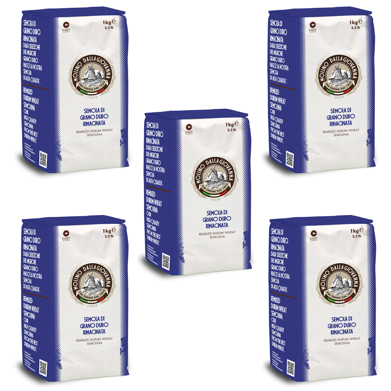 Molino Dallagiovanna Semola Rimacinata di Grano Duro ital. Hartweizengrieß Spar-Set