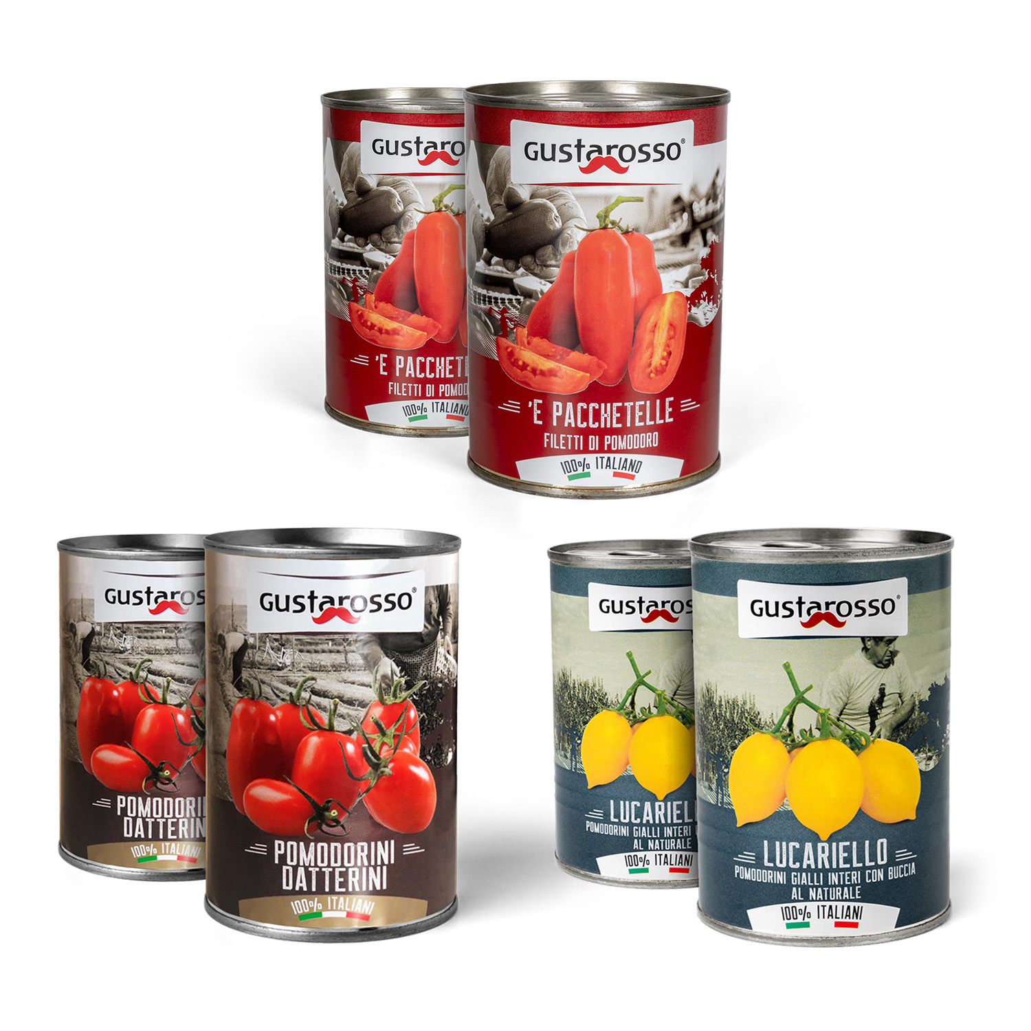 Gustarosso italienische Tomaten Probier-Set (6 Dosen)