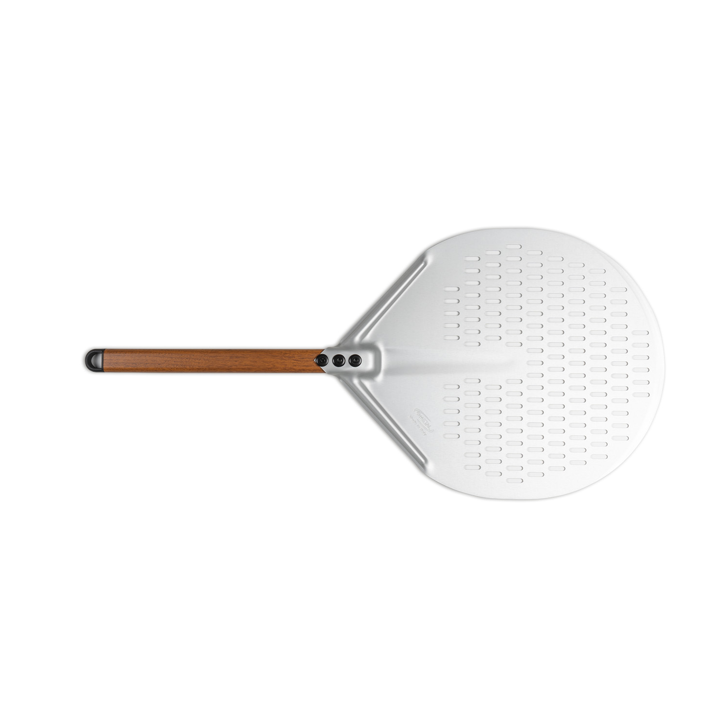 Gi.Metal »Linea WoodTech« abgerundeter Pizzaheber; perforiert (33 cm Ø)