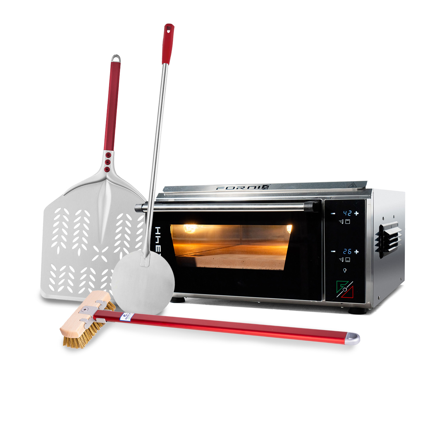 EFFEUNO P134H 509 Pro Elektro Pizzaofen Bundle (4-tlg.)