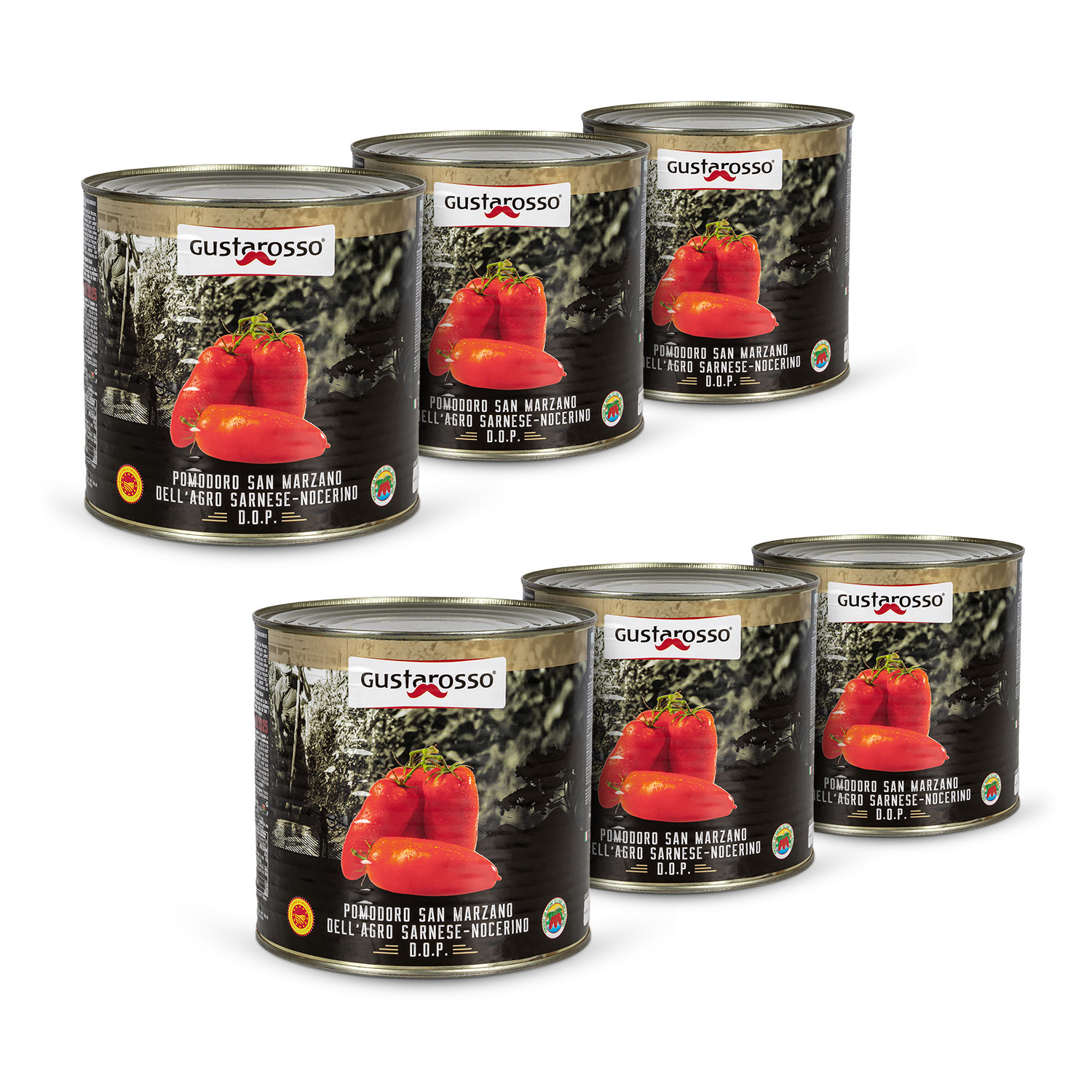 Gustarosso San Marzano Tomaten DOP Spar-Set für Caterer (6x 2500 g)