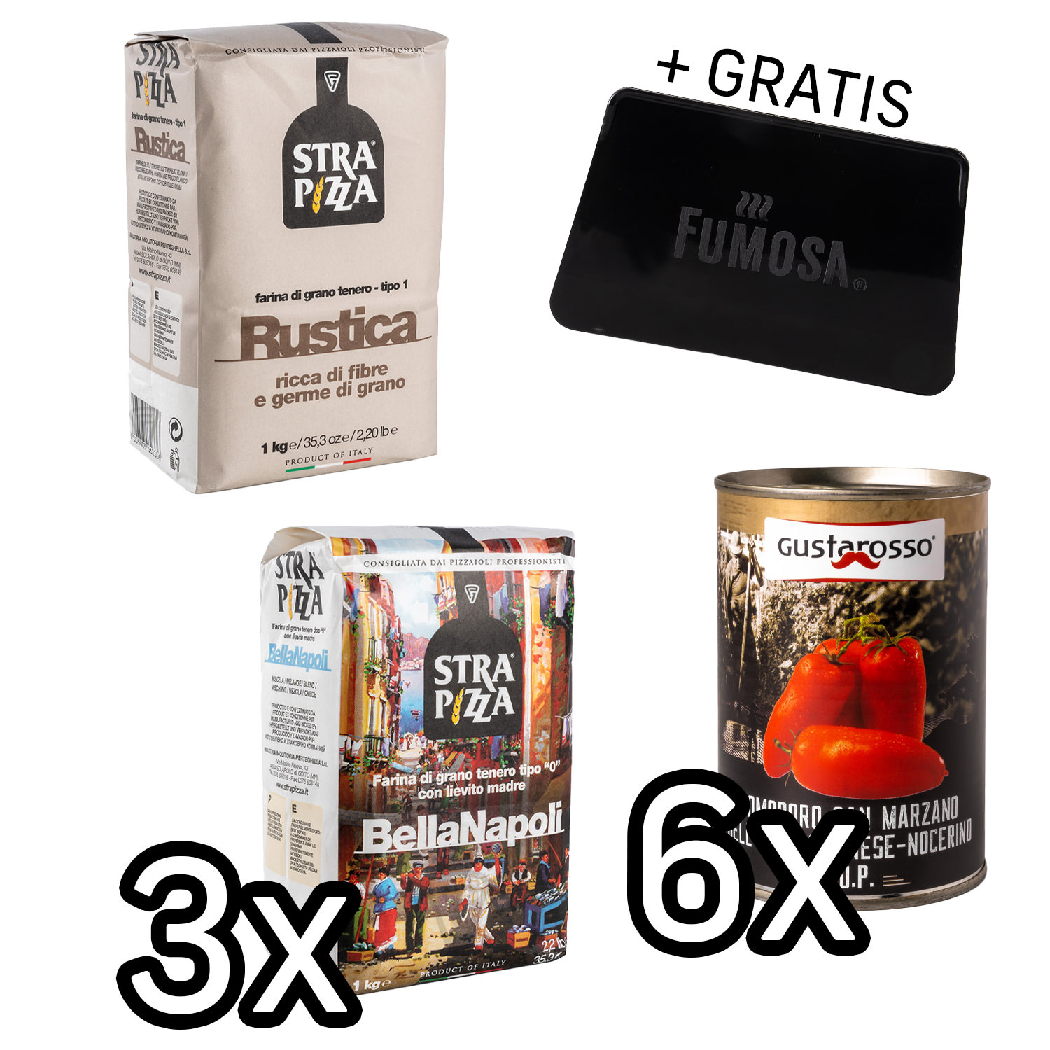 FUMOSA X Farine Perteghella & Gustarosso Pizza-Kit »Pizza Refill« (11-tlg.)