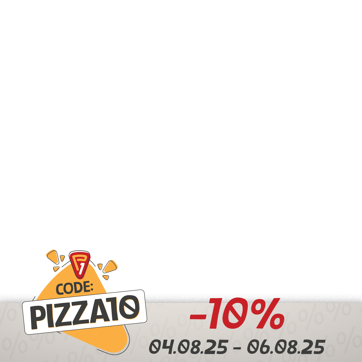 PIZZA10 - -10% Rabatt auf Zutaten